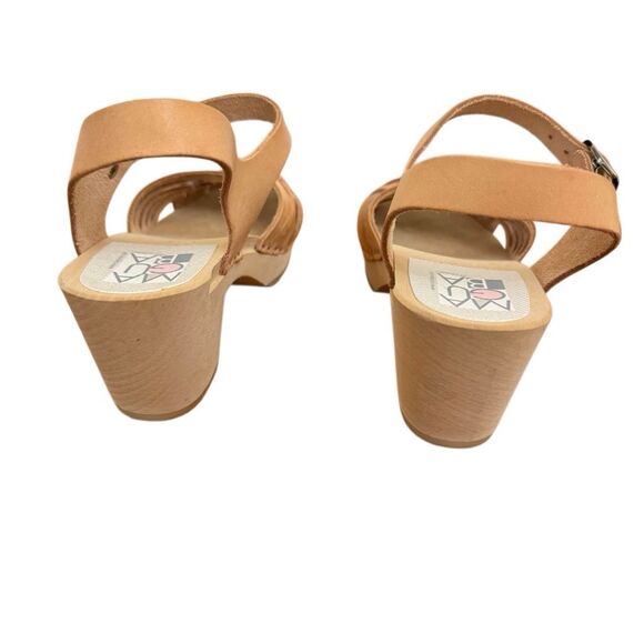 Maguba of Sweden Brown Leather Braided Wooden Heeled Clogs Size 37 = US 7 - 7.5 - Picture 6 of 10